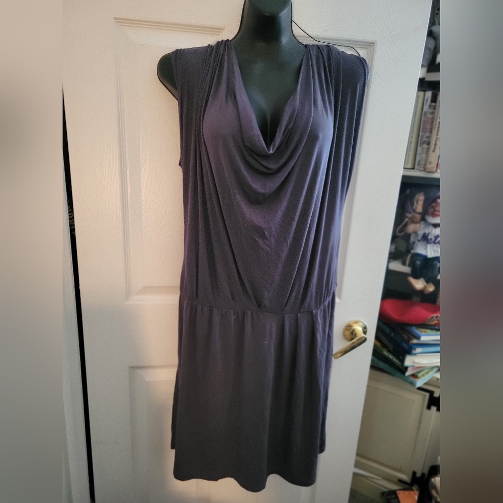 Elegant Slate Blue Sleeveless Dress